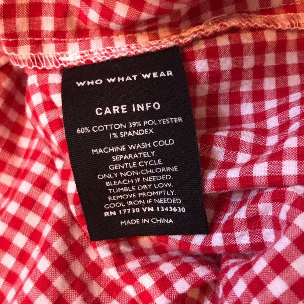 Red Check Ruffle Sleeve Top - Picture 6 of 6